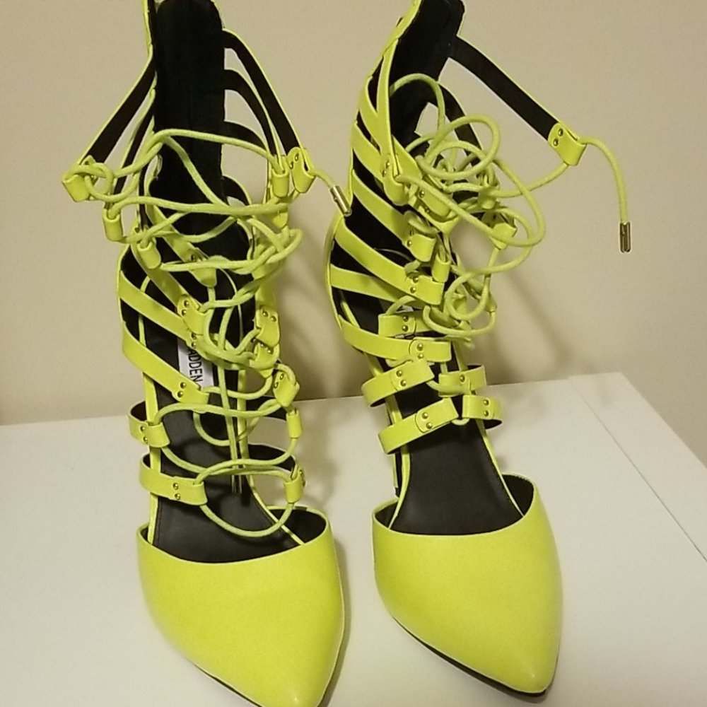 Neon yellow shoes